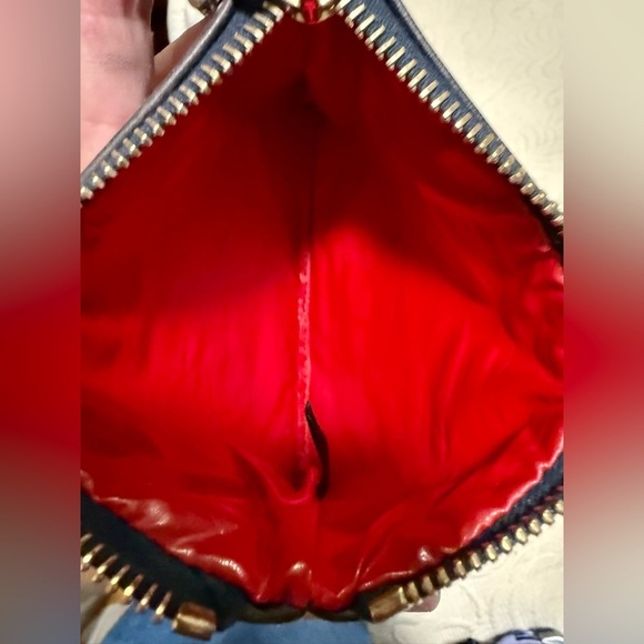 Gently Used Dooney & Bourke Blue and Gold Wristlet - Picture 3 of 3